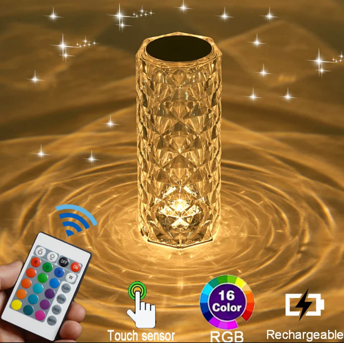 Lámpara Diamante 3D: Ilumina tus sueños con estilo y color