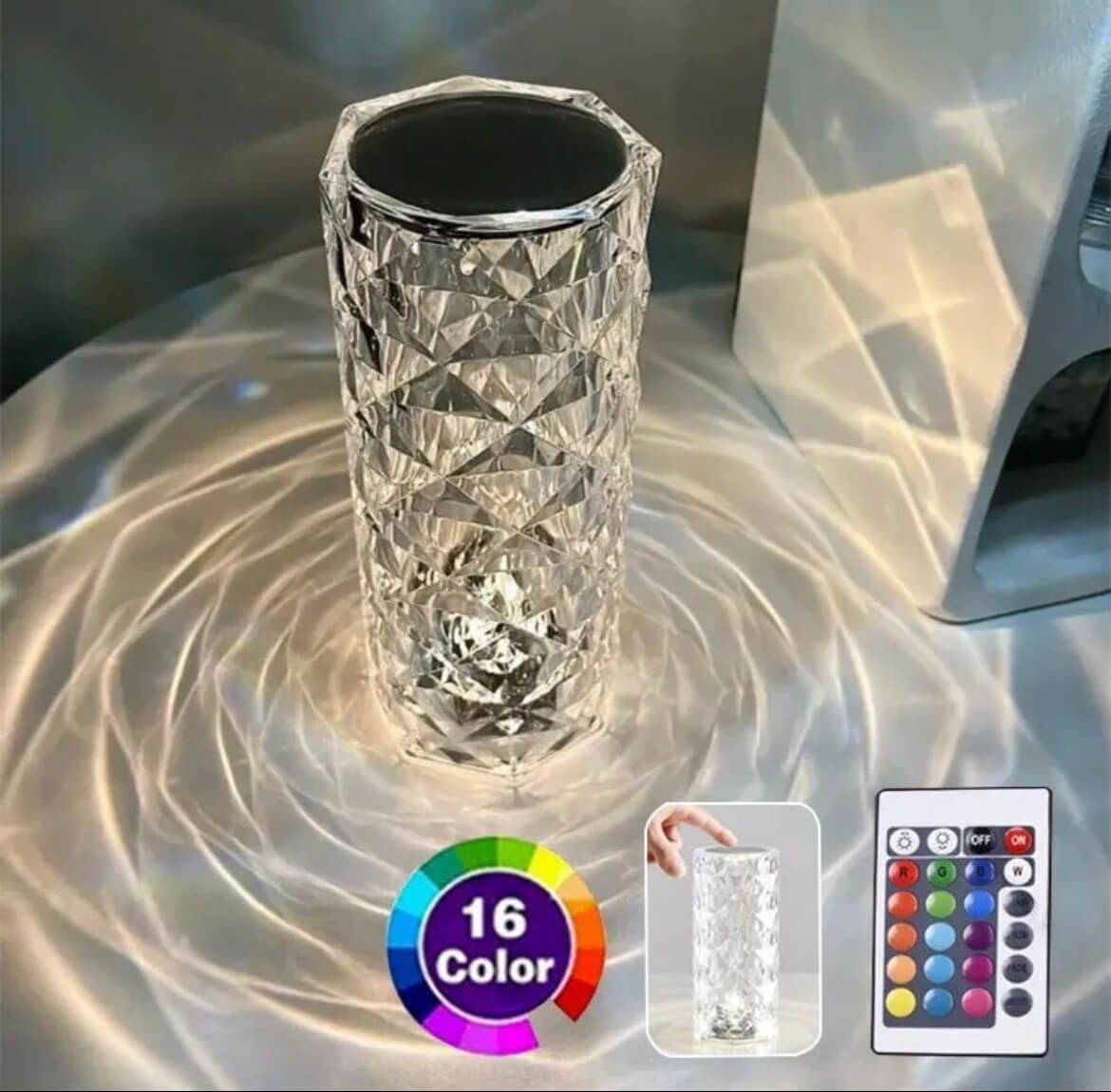 Lámpara Diamante 3D: Ilumina tus sueños con estilo y color