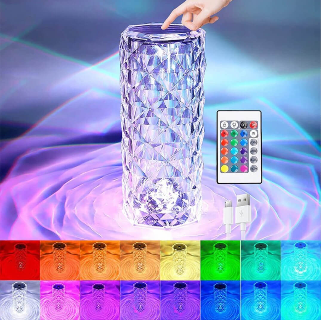 Lámpara Diamante 3D: Ilumina tus sueños con estilo y color