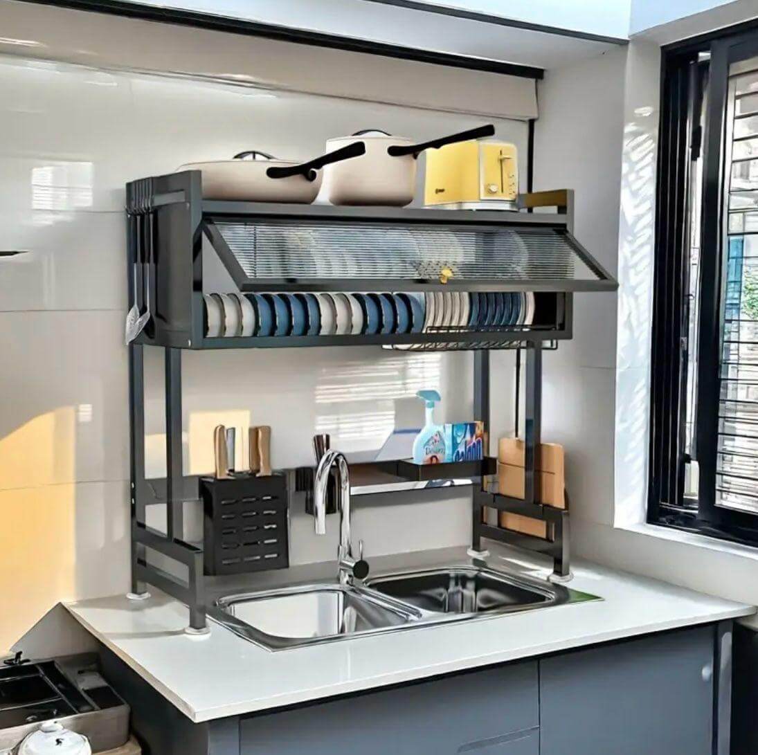 Escurridor con Tapa - Dile adiós al caos en tu cocina