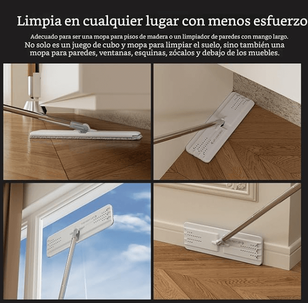 Trapeador con Balde y Repuestos Lavables