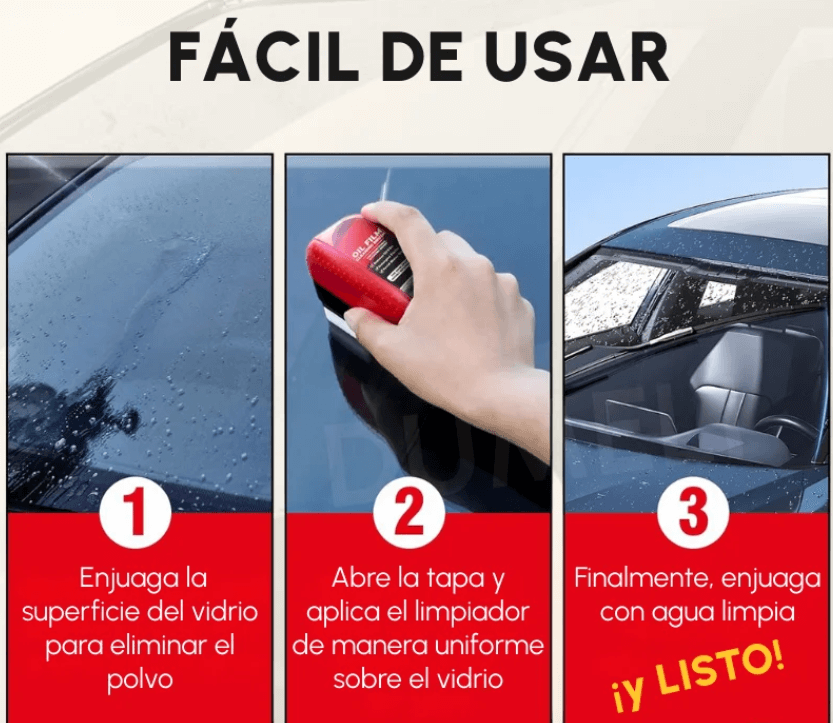 Antiempañante Oil Film Brush 2x1 – Parabrisas claro en minutos