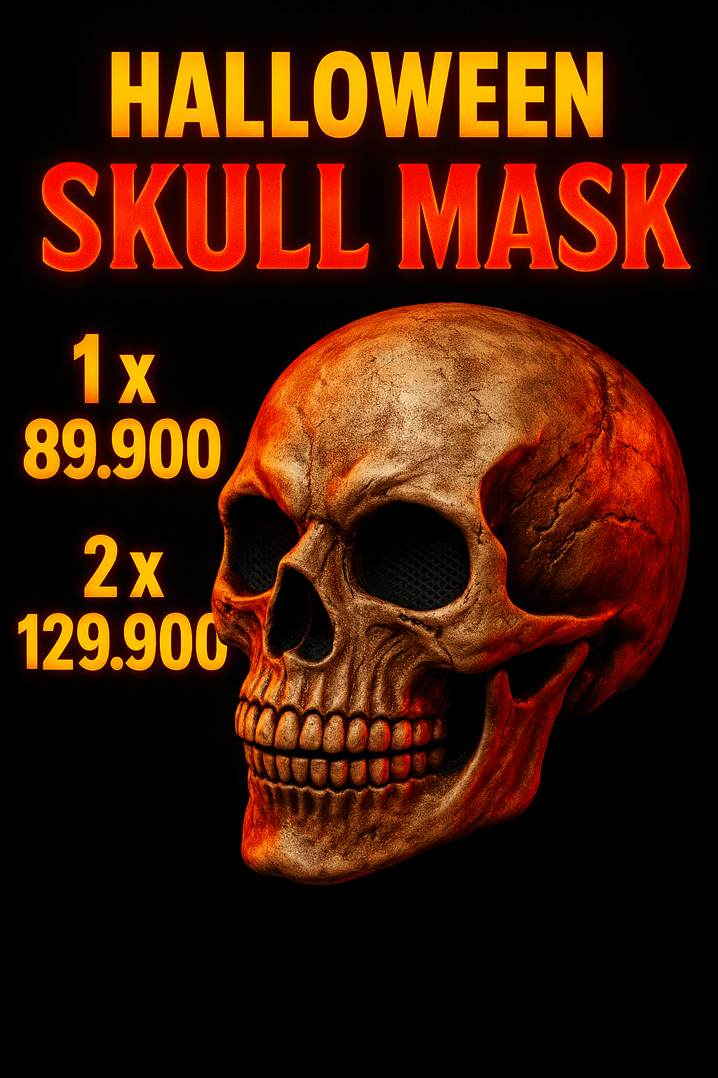 Máscara de Calavera Realista para Halloween – Impacto Aterrador y Cómodo