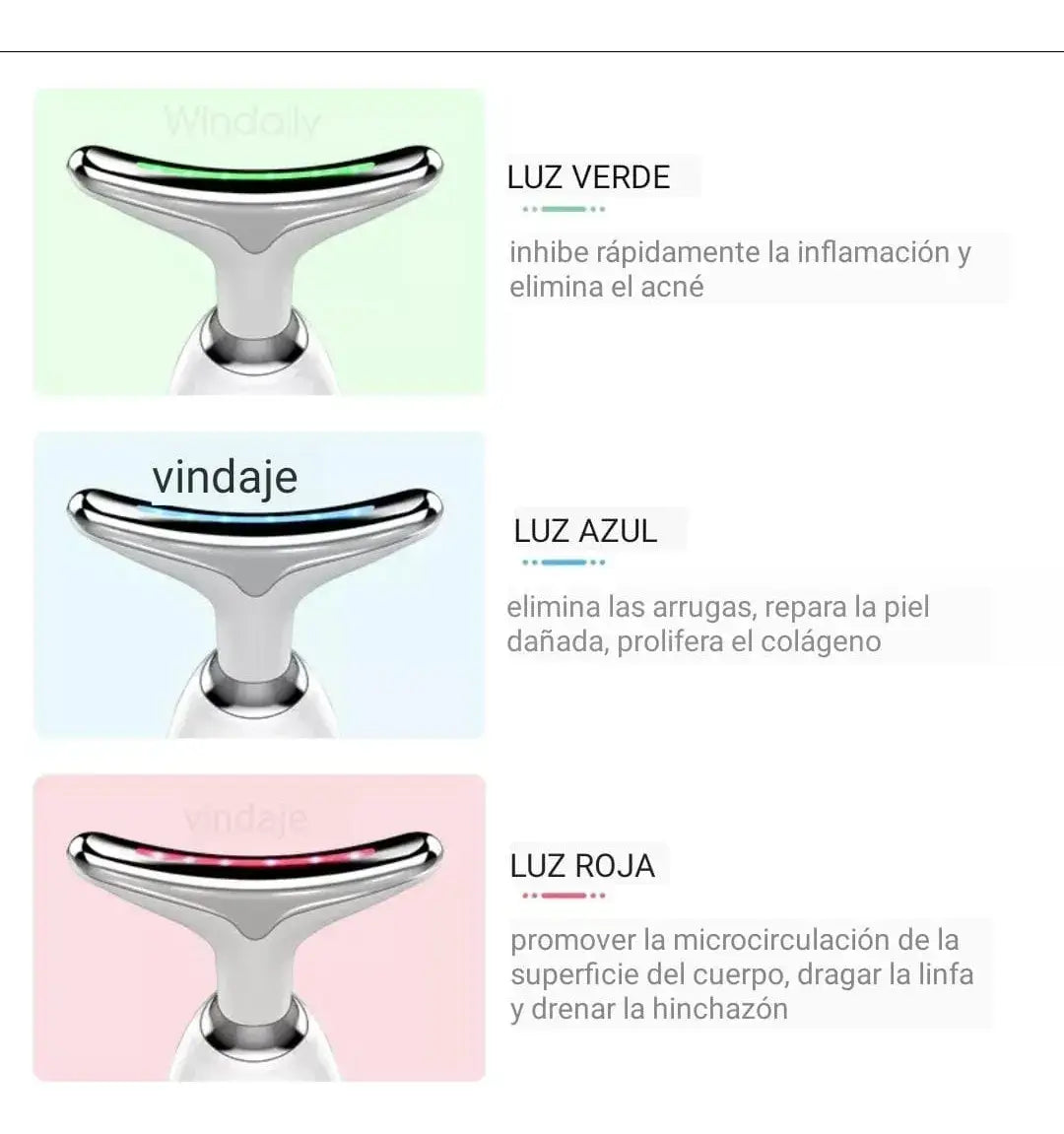 Masajeador LED Facial