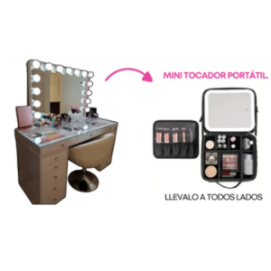 Cosmetiquera con Espejo LED: Tu Tocador Portátil en Cualquier Lugar