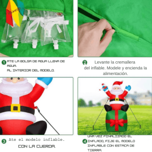 🎅Papá Noel Inflable de 2 m con Luces LED