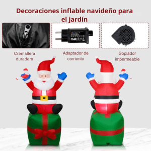 🎅Papá Noel Inflable de 2 m con Luces LED