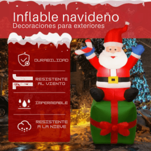 🎅Papá Noel Inflable de 2 m con Luces LED