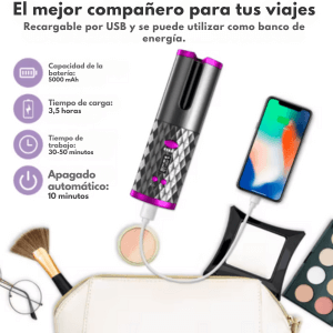 Rizador Inalámbrico Pro: ondas perfectas en minutos, sin cables ni enredos