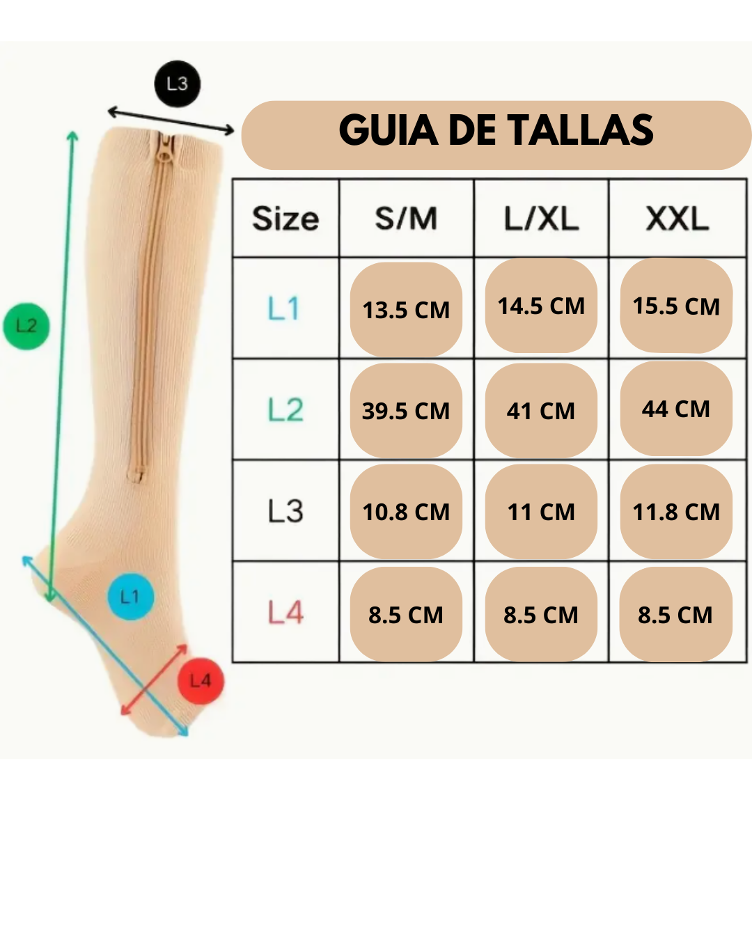 Medias Zip Sox Compresion Anti Varices
