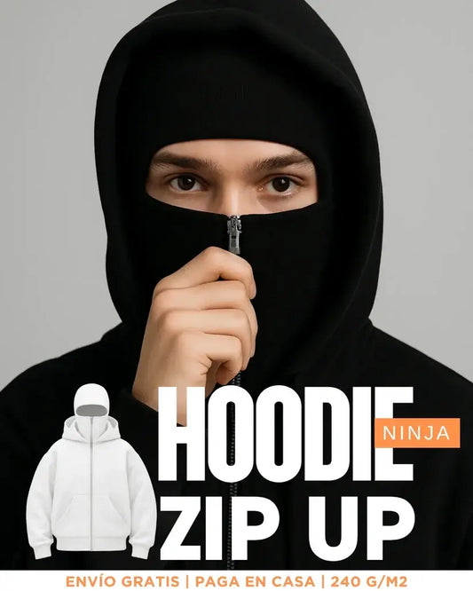 Hoodie Ninja Zip Up – Calidez y privacidad en un solo cierre