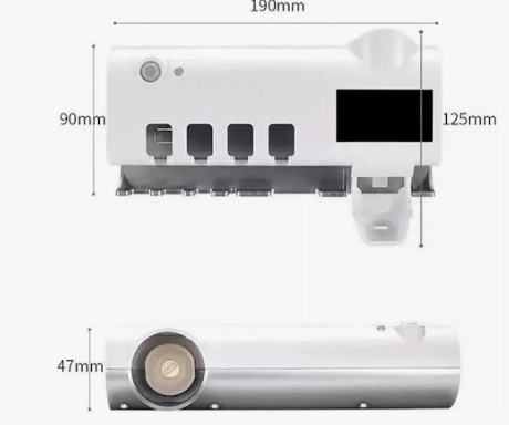 Soporte Inteligente 4 en 1 con Esterilizador UV para Cepillos de Dientes