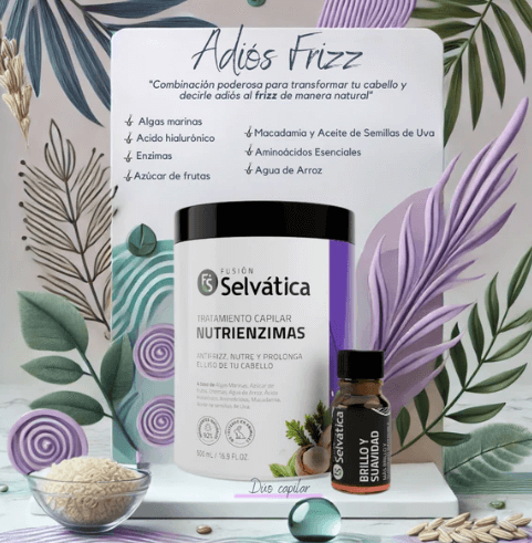 Dúo Capilar Anti-Frizz Natural: Nutre, Suaviza y Controla el Encrespamiento
