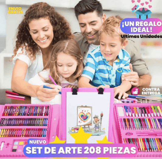Mega Set de Arte 208 Piezas Para Niños