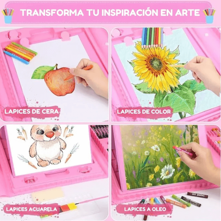 Mega Set de Arte 208 Piezas Para Niños