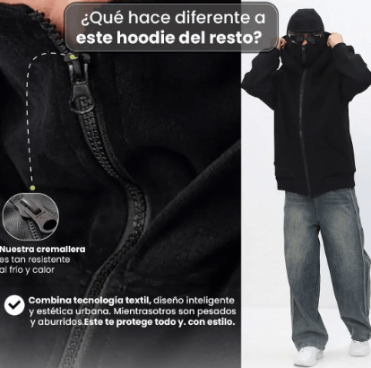 Hoodie Ninja Zip Up – Calidez y privacidad en un solo cierre