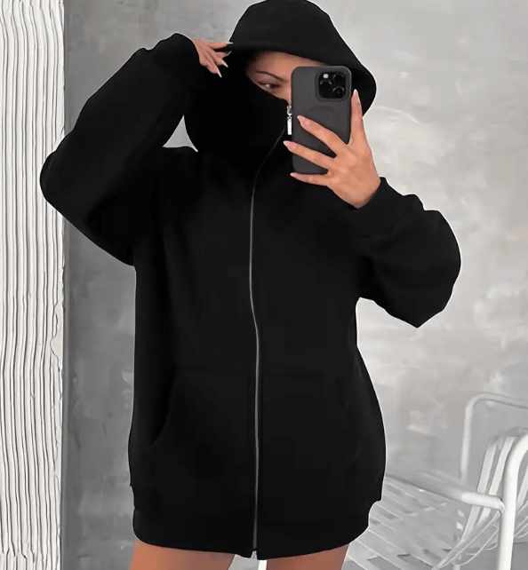 Hoodie Ninja Zip Up – Calidez y privacidad en un solo cierre