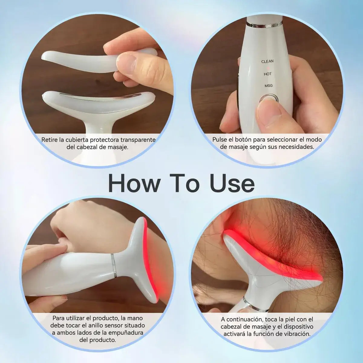 Masajeador LED Facial